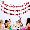 20-4Sets Valentines Shaped Heart Banner Easter Decor Love Heart Hanging Flags Felt Banners for Valentines Day Wedding Decoration