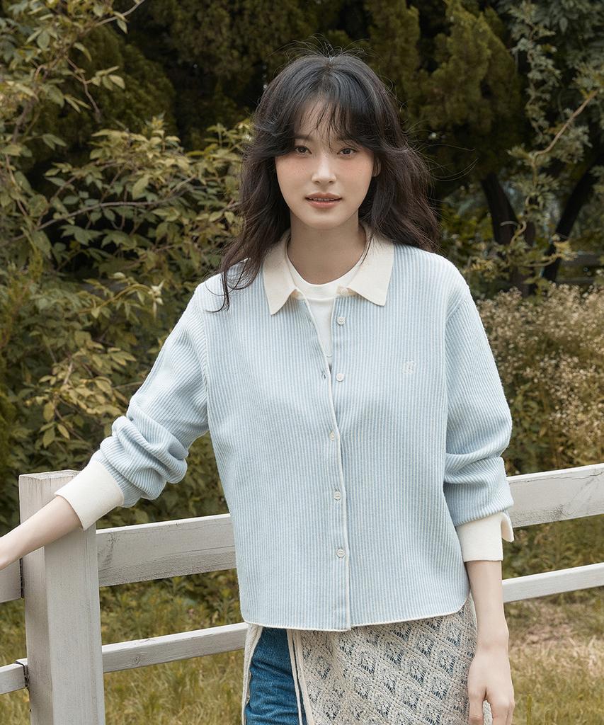 ENNITTUDE Wool Blend Knit Shirt