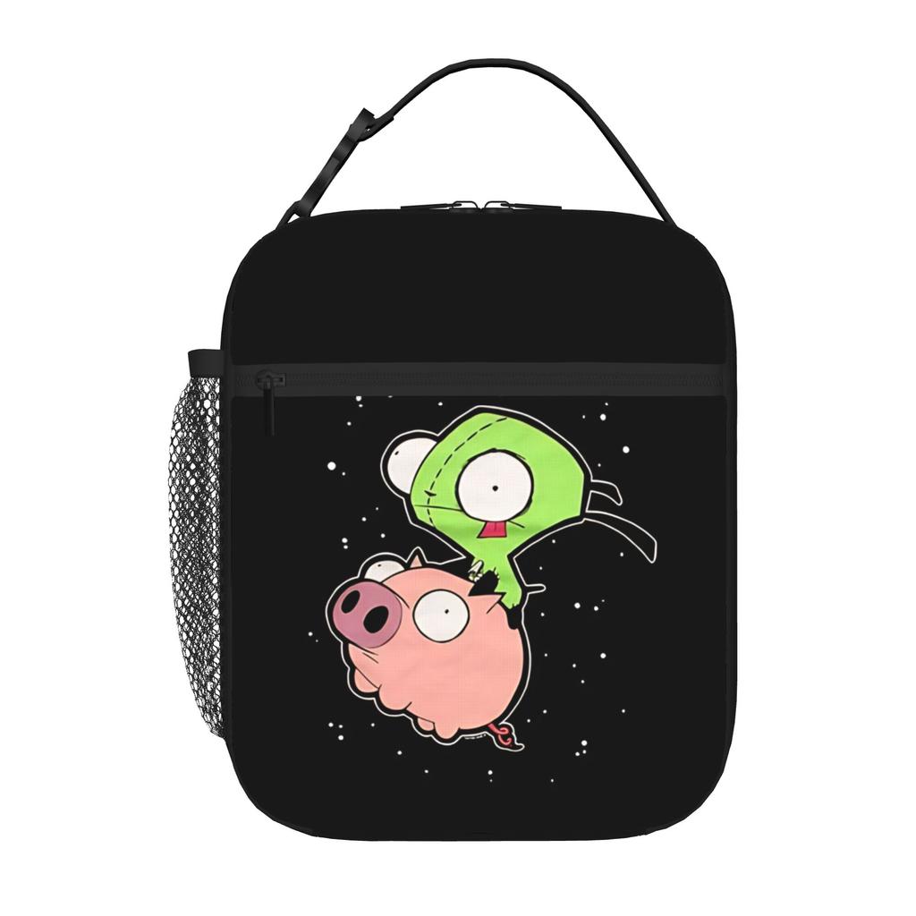 1 Piece For Students Food Container Dark Humor Portable Pocket Invader Zim Zipper Closure Aluminum Foil Food Pouch For Travel