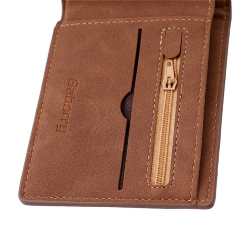 Men Vintage Short Wallets Male Casual Small Thin Card Holder Wallet Purse Gift
