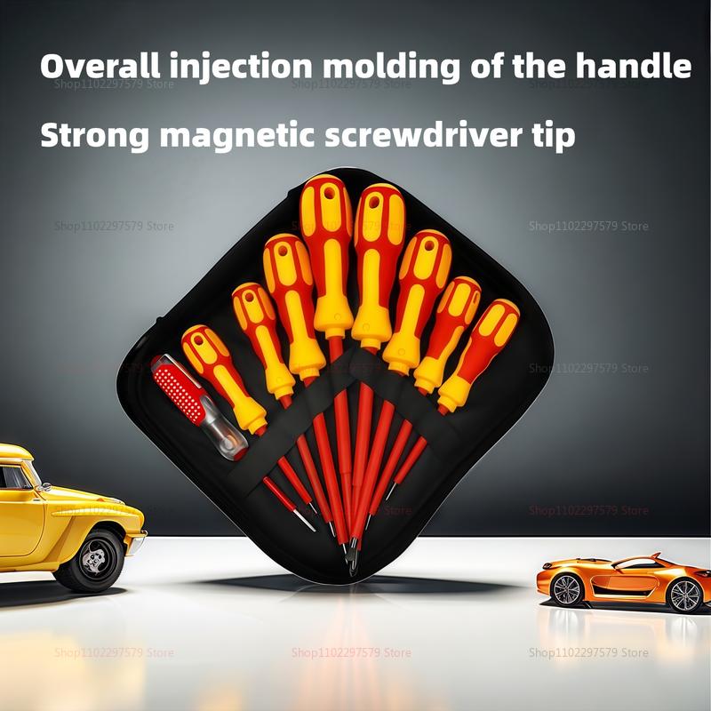 Electrician Hand Tools Magnetic Screwdriver Set Insulated Phillips and Slotted Bits Multifunctional Screwdriver for Home