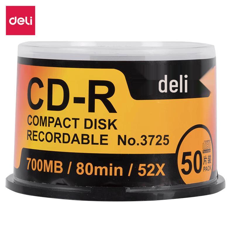 Deli 3725 CD-R 700MB 52X Blank Recordable Discs