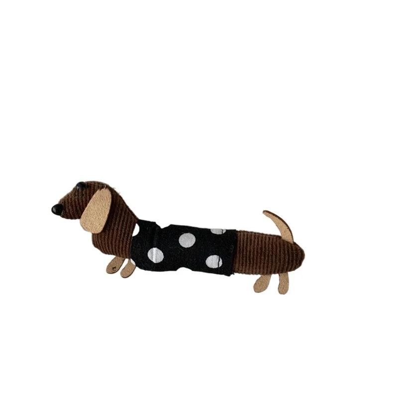 Cute Korean Sausage Dog Hair Clip Side Bangs Duckbill Clip Hair Loop Hair Rope Hanging Rope Grabbing Clip Headband Accessory New