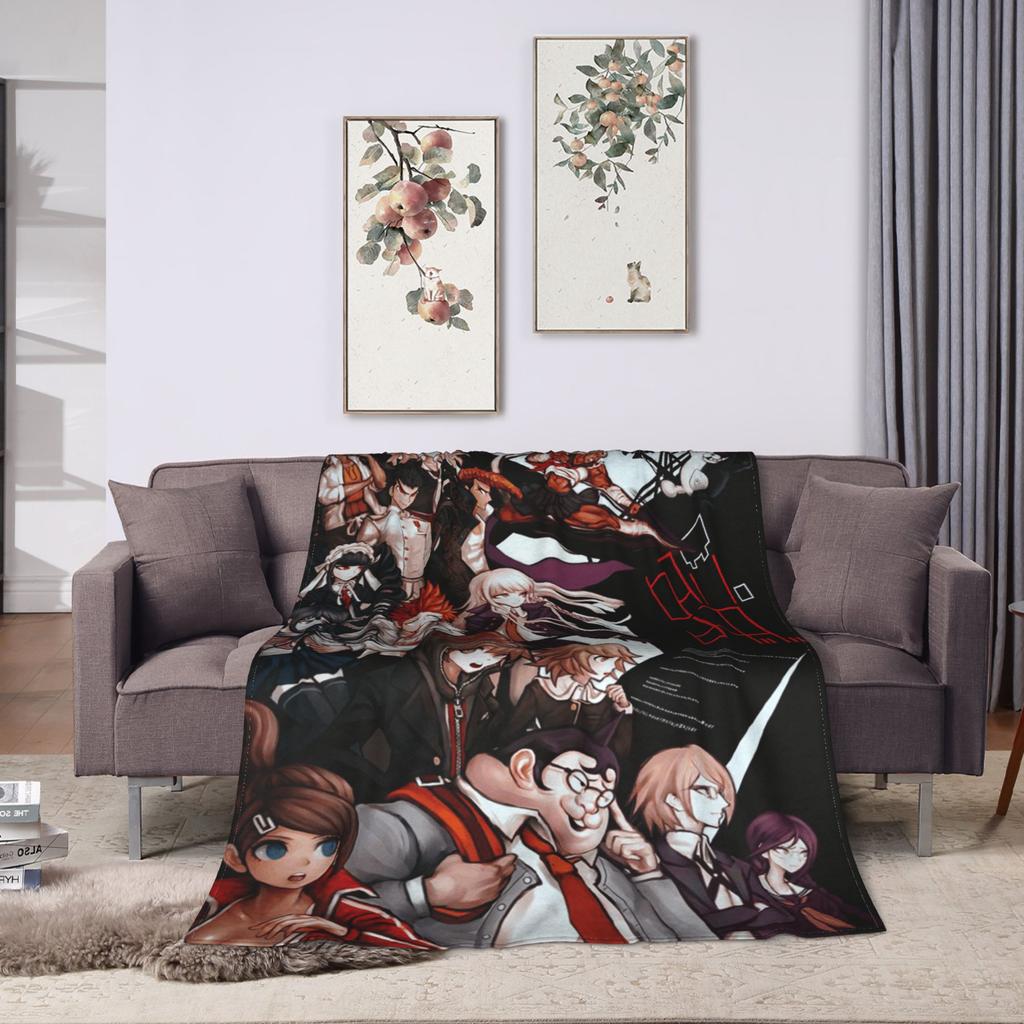 Game Danganronpa Blankets  Soft Warm Comfortable Plush Throw Blanket For Kids Adult Couch Chair Flannel Bedspread Bed Cover