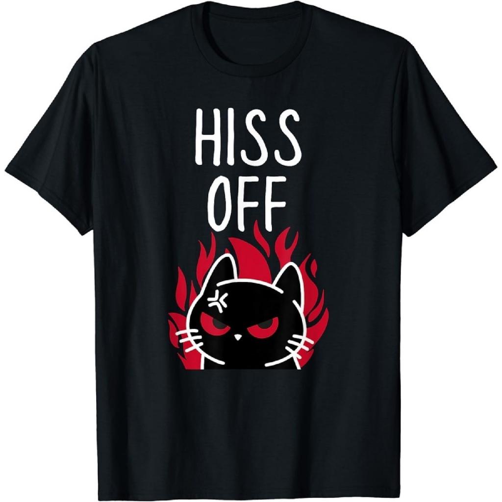PERTID Hiss Off Angry Cat, Funny Cat T-Shirt