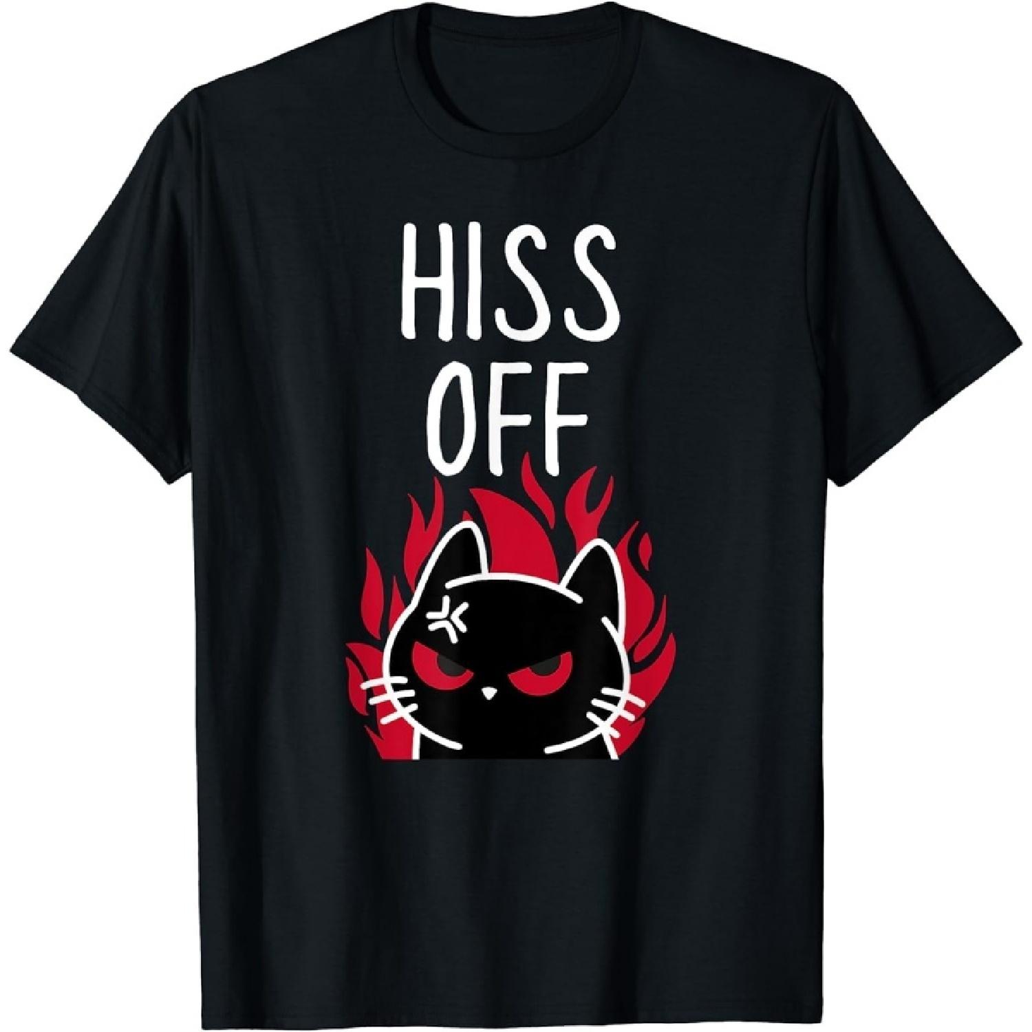 PERTID Hiss Off Angry Cat, Funny Cat T-Shirt XXXXXL разноцветный