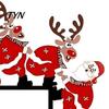 Creative Christmas Door Ornament Frame Corner Decor, Wooden Santa Reindeer Topper Winter Festive Decoration Ornament, Table EdgeDecoration for