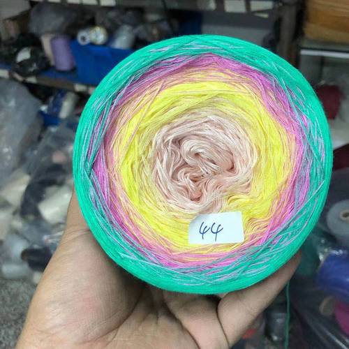 300g Organic Lace Cotton Blend Cake Roll Long Section Dyeing Yarn Hand-woven Shawl Scarf Skirt Hat Crochet Wool