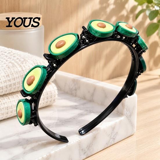 Stylish Headbands for Ponytails Flower Headband Girls, Cute Braided with Mini Hair Clips, Non-Slip Cartoon Bands Teens Double Layer Band,