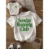 2026 Sunday Running Club Print Summer T-Shirt Cotton Breathable Tee Sporty & Casual Top Jogging Daily Wear Men Women Casual Tee