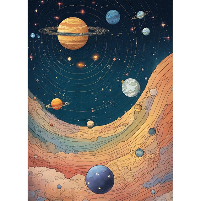 

Мультяшный Рисованный Цветной Звездное Небо Принты Постер Холст Картина Современное Настенное Искусство Картинки Для Гостиной Спальни Домашний Декор 21x30cm No Framed