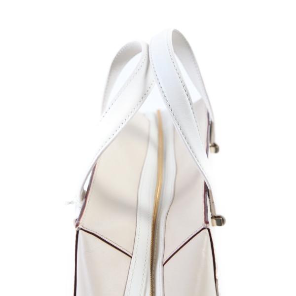 Kate Spade Leather Handbag Beige X White Women Used