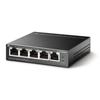 TPLINK TL-SG1005LP 5P Gb Switch 4P PoE+ TL-SG1005LP 5-Port Gigabit Desktop Stålkabinett Switch med 4-Port PoE+ 40W PoE-budsjett
