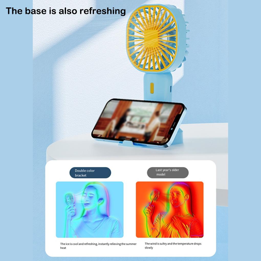 Mini Handheld Fan Usb Rechargeable Air Cooling Outdoor Long Battery Tabletop Gift for Travel Shopping Car Office