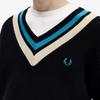 FRED PERRY [Sharp] Stripe Trim V-Neck Knit (102) Afpm2336523-102