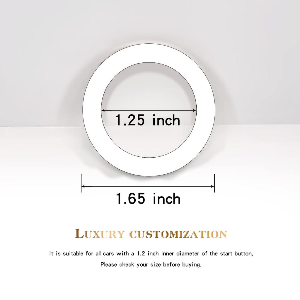 Car Engine Start Stop Button Cover, Shiny Crystal Rhinestone Cover Protection Ring,Black Bling Accessories, Accessories for Wowen (Black gem), outer