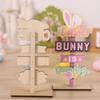 Natural Wood Easters Decoration Bookshelf Display Ornament Easters Charm Decors Suitable for Living Room Dining Table
