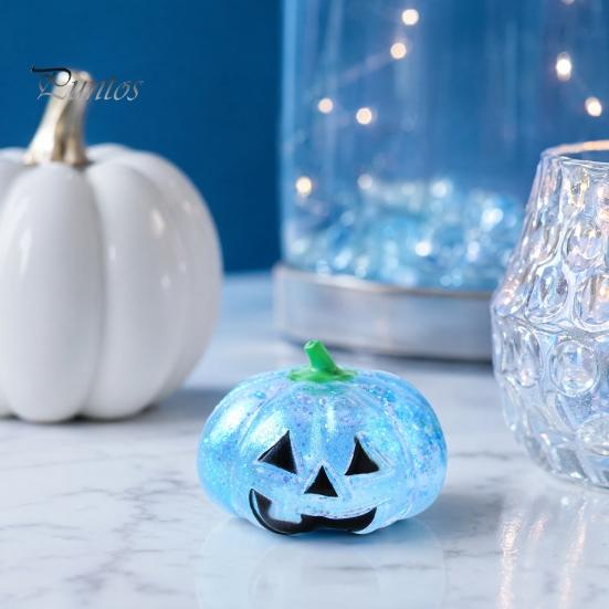 Sensorischer Stressball Halloween Kürbis Entlastungsspielzeug, Gruseliger Kopf Knet-Angst-Klar Glitzer Zuckerball, Partygeschenke Spielzeug
