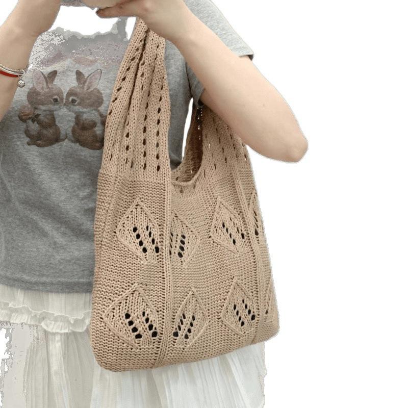 Women's Summer Knitted Yarn Bag - Large Capacity, Versatile Shoulder Bag