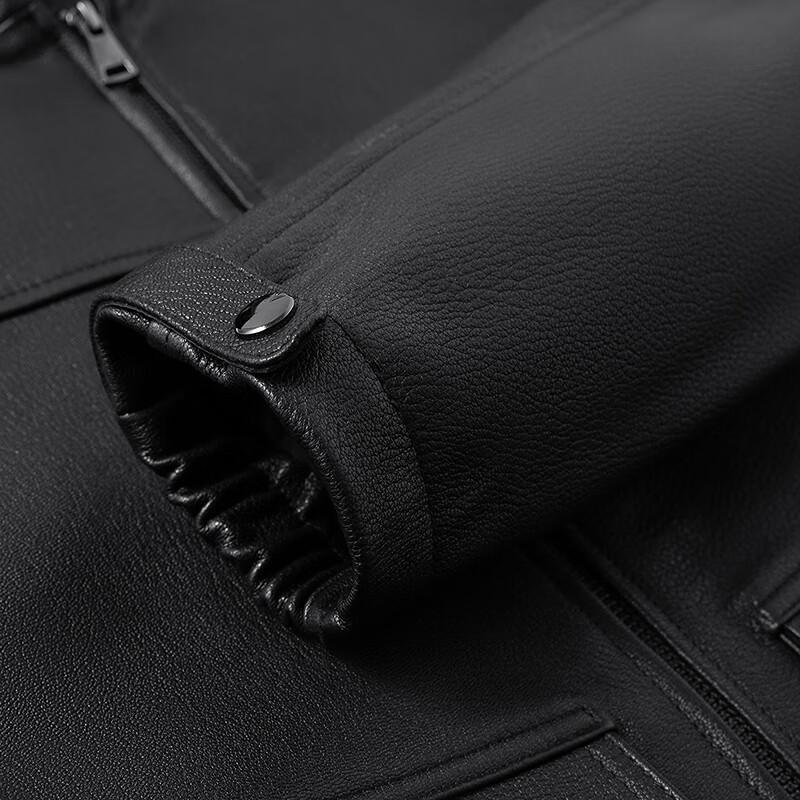 FAPAI Men's Hooded Sheepskin Leather Jacket