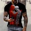 Summer Vintage T Shirts For Men Horror Undead Skull Pattern 3D Printed Short Sleeve Fashion Oversized Tees Casual Wowen's Tops