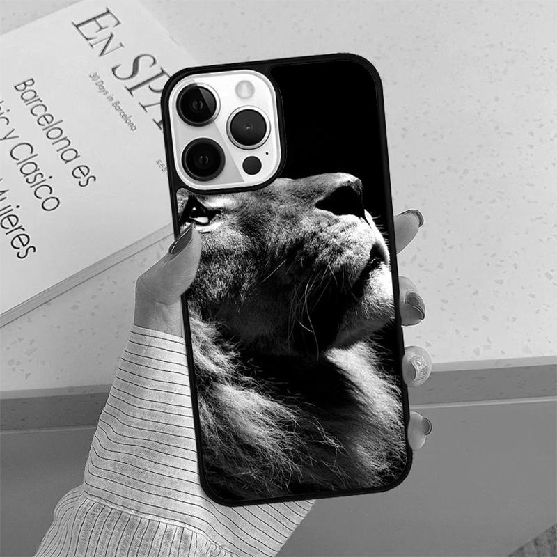 African Lion Big Cat Phone Case Cover For iPhone 17 Air 15 16 16e 14 13 Pro Max Coque 12 11 Pro Max For Apple PLUS Fundas