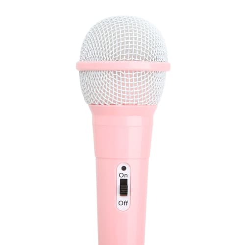 Karaoke Microphone, Wired Microphone, Dynamic Vocal Microphone, Cute for Kids, Perfect for Karaoke, Parties, and Performances, Clear (Pink)