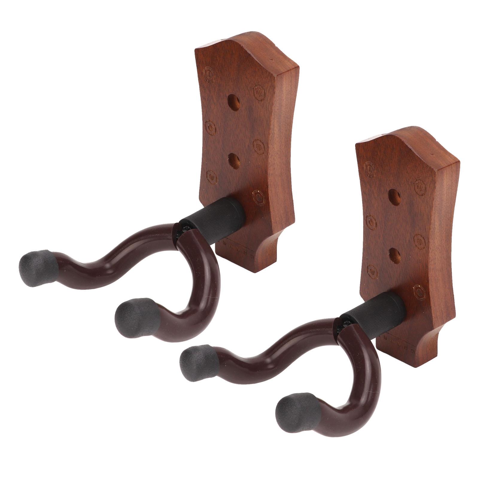 

2pcs Guitar Wall Hanger Elegant Black Walnut Guitar Wall Mount for Mandolin Guitar Banjo Ukulele