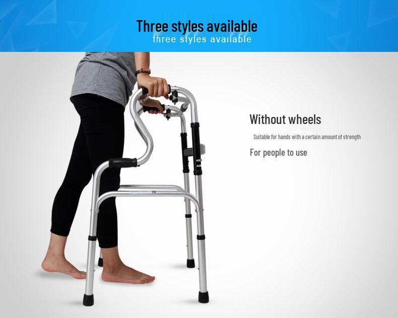 Lightweight Foldable Aluminum Walker with Wheels - Height Adjustable for Elderly