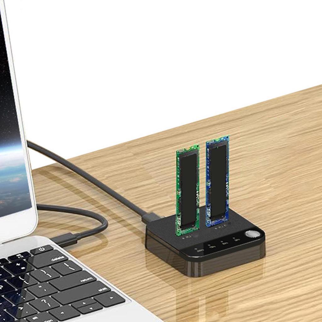 M.2 Serial ATA Duplicator Wide Compatibility 20Gbps Speed Support 16TB SSD Clone Dock Station USB C Powered for Game Upgrading
