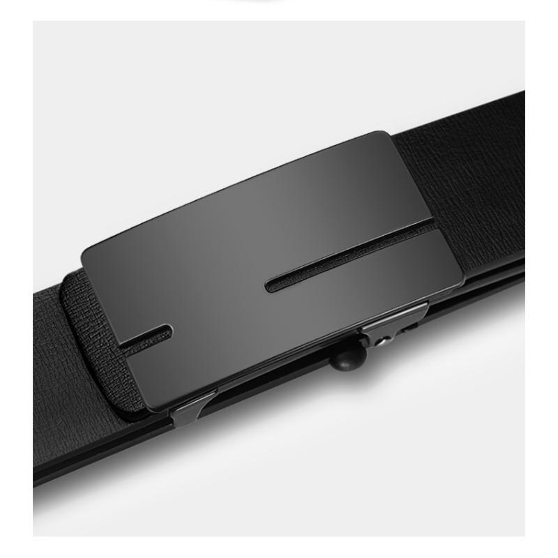 

Мужской ремень с автоматической пряжкой, ремень из коровьей кожи, для среднего и молодого возраста, деловой, универсальный 130cm