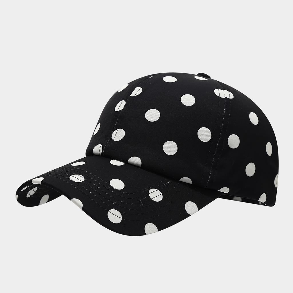 Unisex Baseball Cap Black and White Ins Polka Dot for Visor Hats for Adult Summer Travel Versatile Sun Hat
