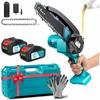 6'' Cordless Rechargeable Handheld Electric Saw Woodworking Garden Pruning Power Tool Portable Mini Chainsaw
