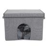 Pet Cooling House Foldable Portable Long Lasting Cat Dog Cooling Ice House for Home Outdoor Travel Gray