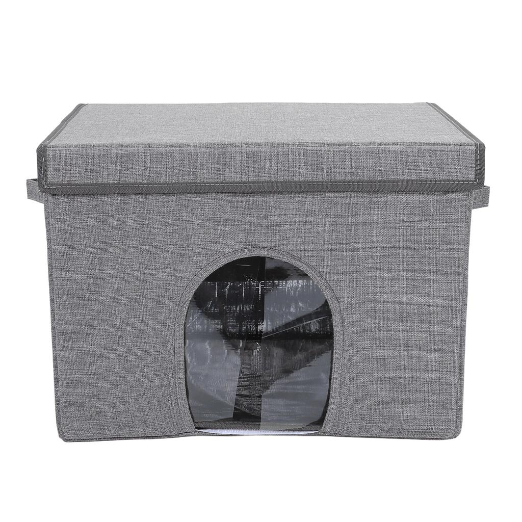 Pet Cooling House Foldable Portable Long Lasting Cat Dog Cooling Ice House for Home Outdoor Travel Gray