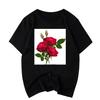 Rose Flower Smile Printing Men and Women Casual Short Sleeve T-Shirt