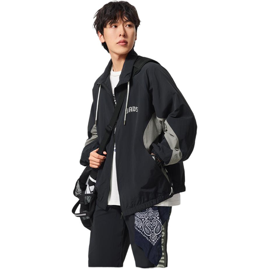 Li Ning Comfortable Casual Simple Loose Stand Collar Zipper Jacket Men Jacket Black AFDV127-3
