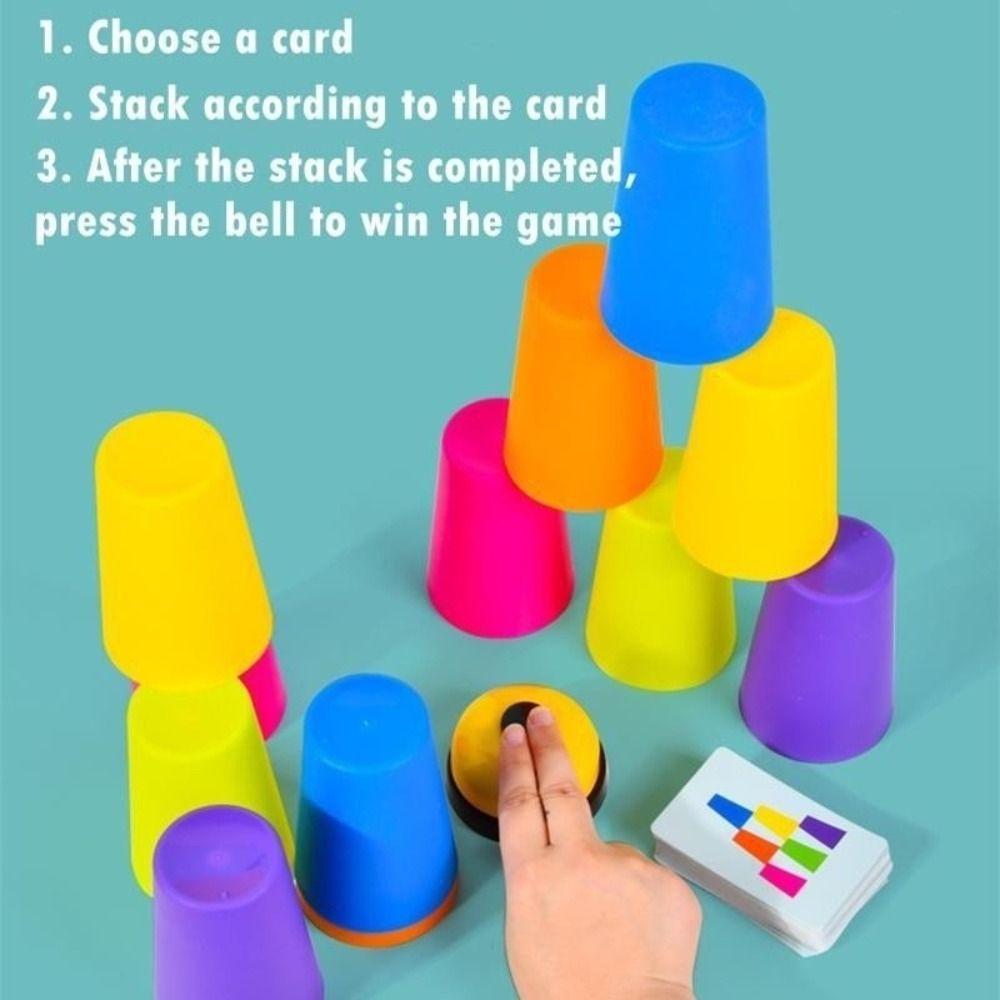 Educational Montessori Toys Color Learning Board Game Activity Cards Kids Toy  2Player Game