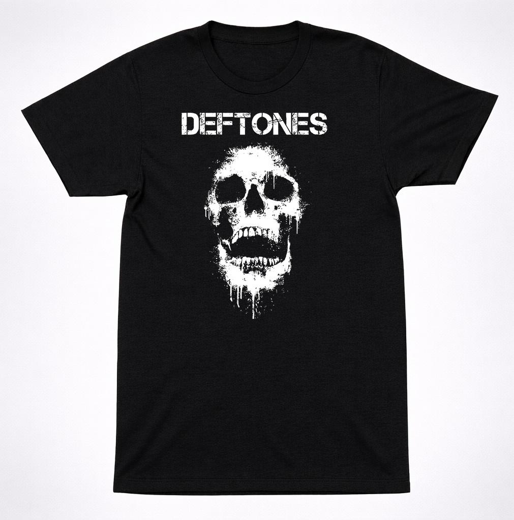 Deftones Футболка с графическим принтом Кричащий Череп Альтернативная Метал-группа Черная S разноцветный