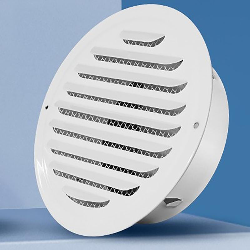 Round Ducting Air Ventilation Cover Wall Vent Cover Stainless Steel Air Outlet Vent with Builted-in Mesh Easy To Install