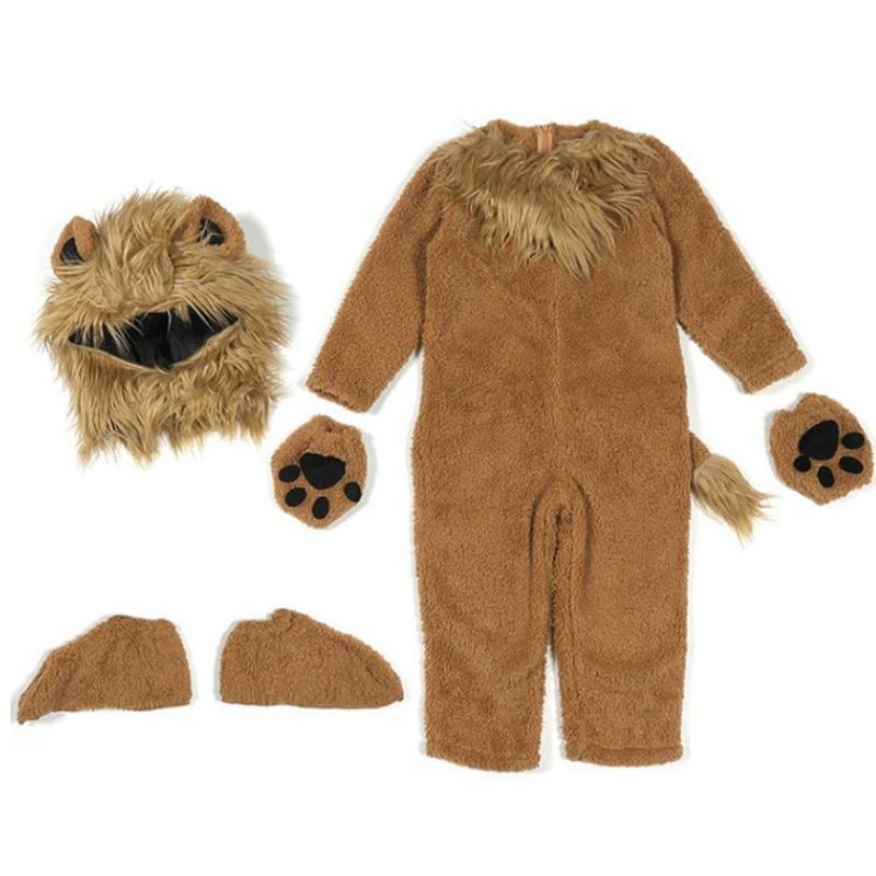 Adult Men Women Animal Lion Jumpsuit Halloween Cosplay Costumes Kindergarten Stage Performance Role Play Outfit