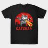 Men Black Print T-shirt Catzilla No-Cut Transfer Paper Print Cotton Tshirt