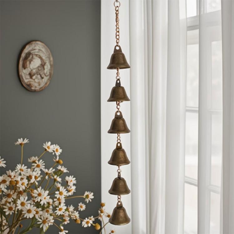 Balconies Metal Wind Chimes Hanging Decors With Bells and Chain, Soft Bells Accent for Patios, Porch, Window or Entryway