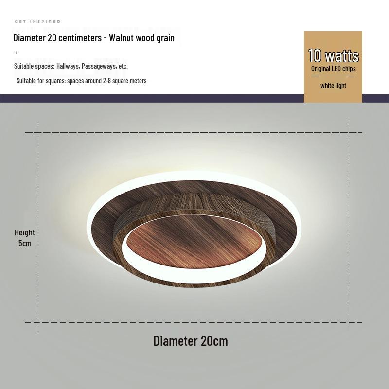 Nordische minimalistische Deckenleuchte für Flure, Eingänge, Balkone und Garderoben - Schwarz-Weiß-Design.