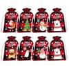 Merry Christmas Reusable Gift Bags, Cotton Linen, 8 Count