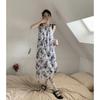 Korean version of floral loose and thin suspender dress summer new temperament fairy medium and long dress female ins