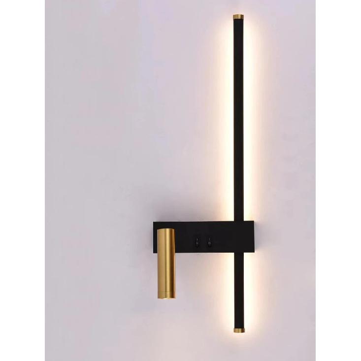 New Reading With Switch Minimalist Wall Lamps Bedroom Bedside Strip Lights Nordic 2023 Master Bedroom Line Background Wall Lamps