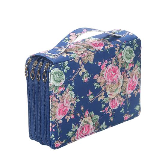 Colored 200 Slots Pencil Holder with Zipper Multi-layer Pencil Case Organizer Portable Pen Bag with Handle for Watercolor Pens Markers