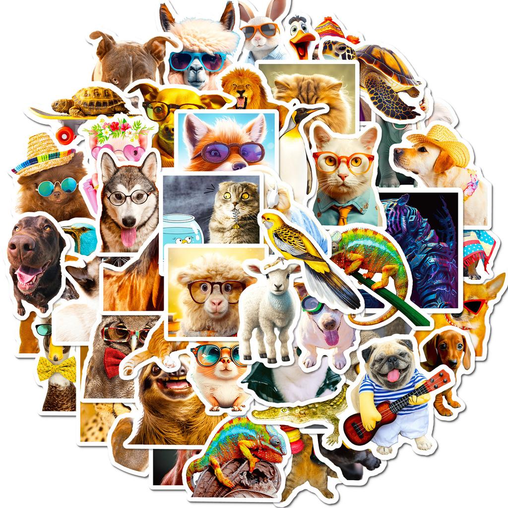 50 Animal Collection Stickers Temu New Product Crazy Zoo City Stickers