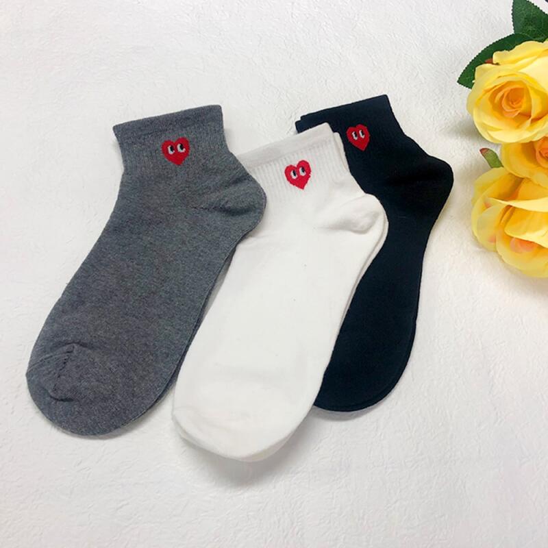 10 Women s Petite Heart Mid-Calf Socks 3-Pair Set Cotton Socks